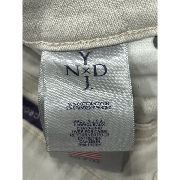 NYDJ Mid Rise Capri Pants Beige Sz 10 Petite Cuffed Hem Cotton Blend Neutral - Picture 6 of 11